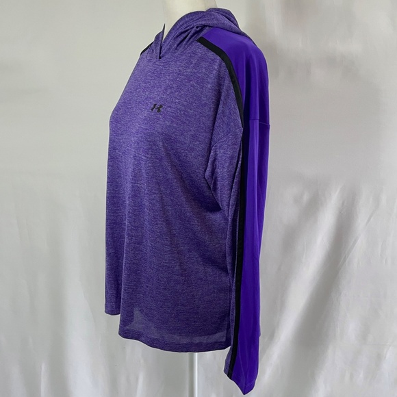 New Under Armour Graphic Print Loose Fit Hooded Top Tech Twist Purple Sz Medium - Picture 4 of 16